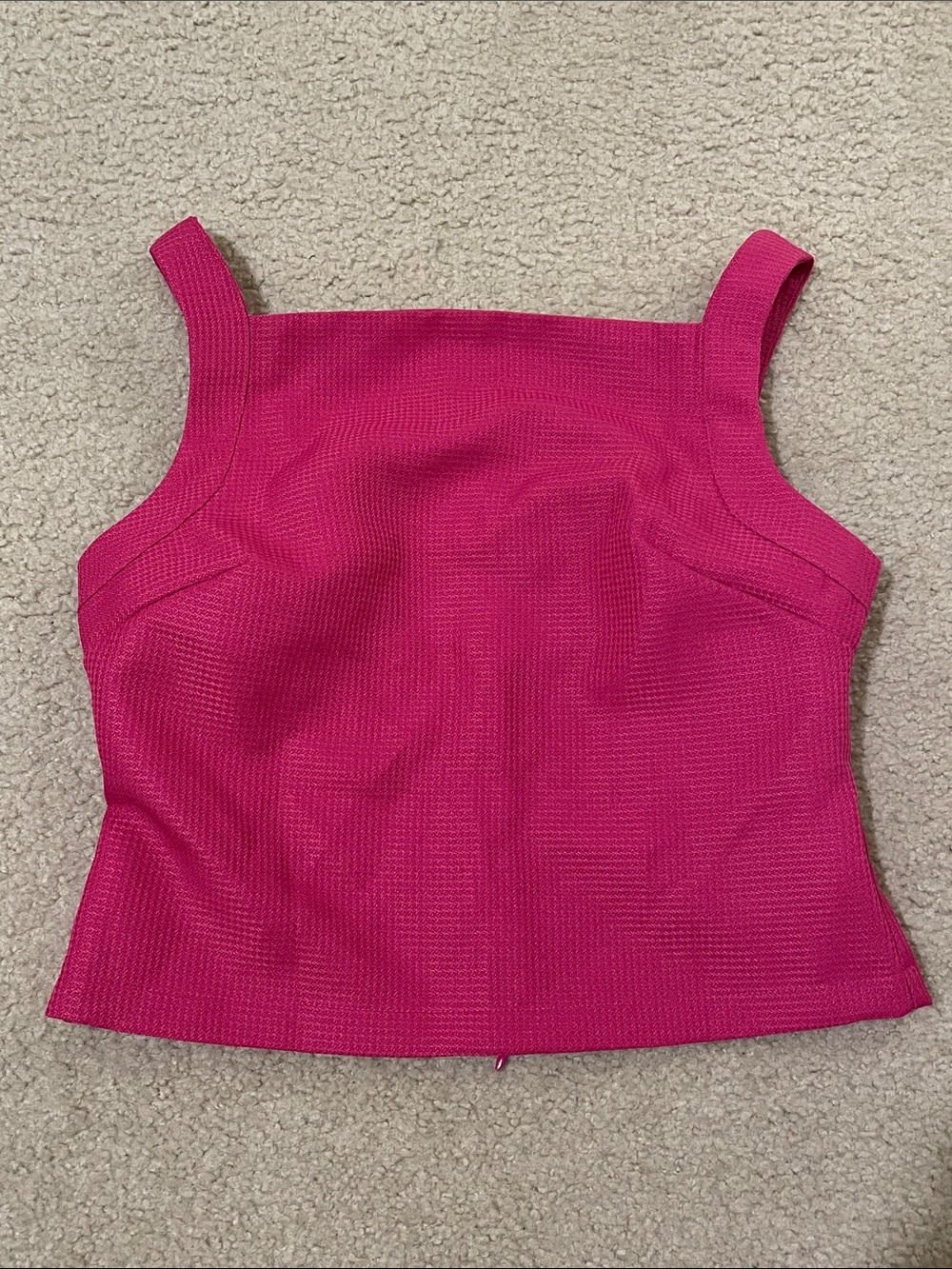 Fuchsia Square Neck Structured Tank Top